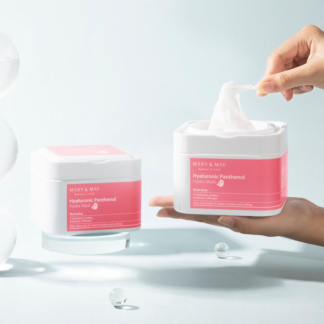 Masque Éclat Visage HYALURONIQUE et PANTHENOL – MARY&MAY  (Boîte de 30 pièces) (Copie)